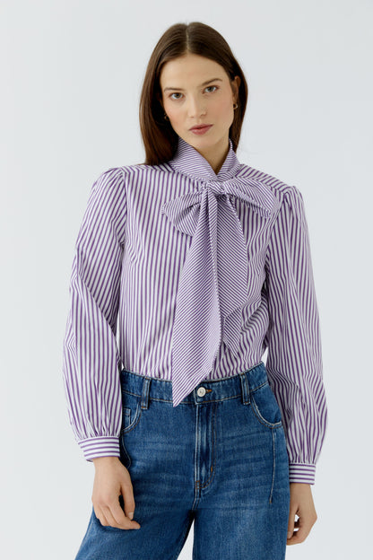 Oui Blouse White Violet 100415