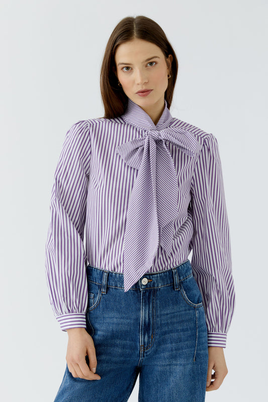 Oui Blouse White Violet 100415