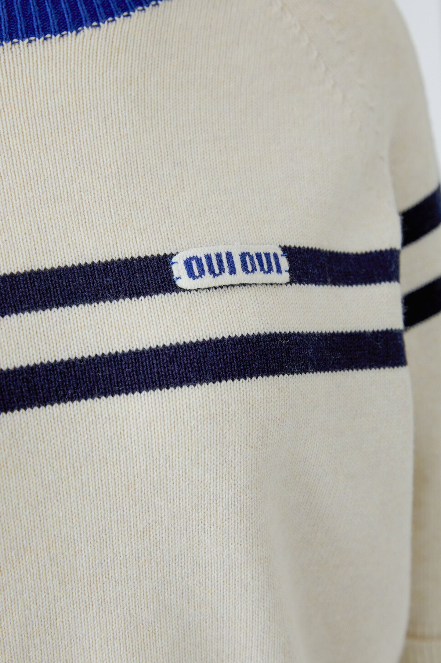 Oui Pullover White Blue 97974