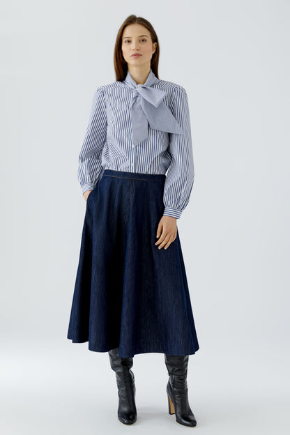 Oui Blouse White Blue 100415