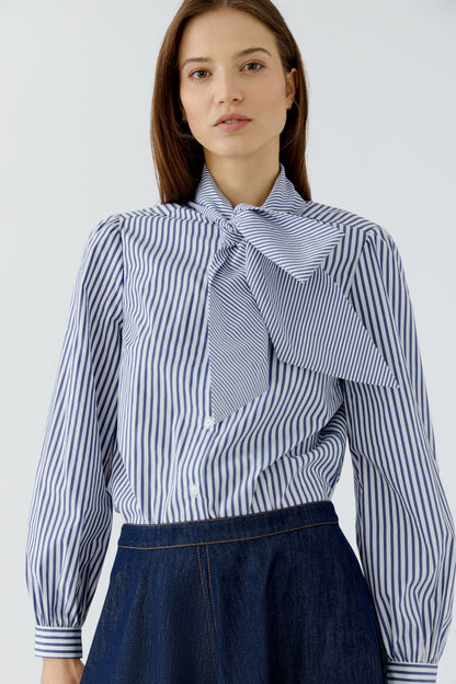 Oui Blouse White Blue 100415
