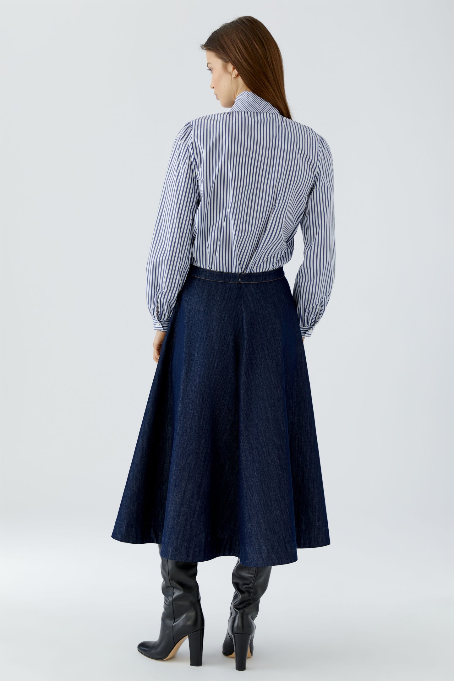Oui Blouse White Blue 100415