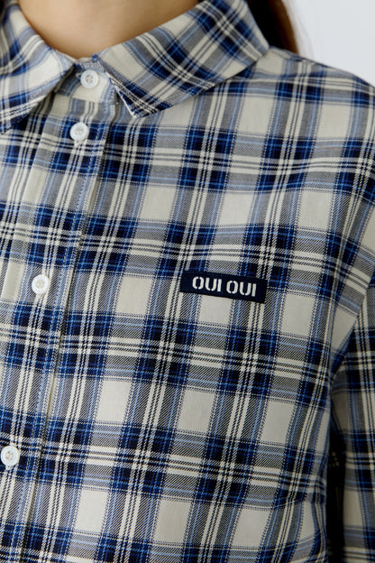 Oui Blouse White Blue 100416