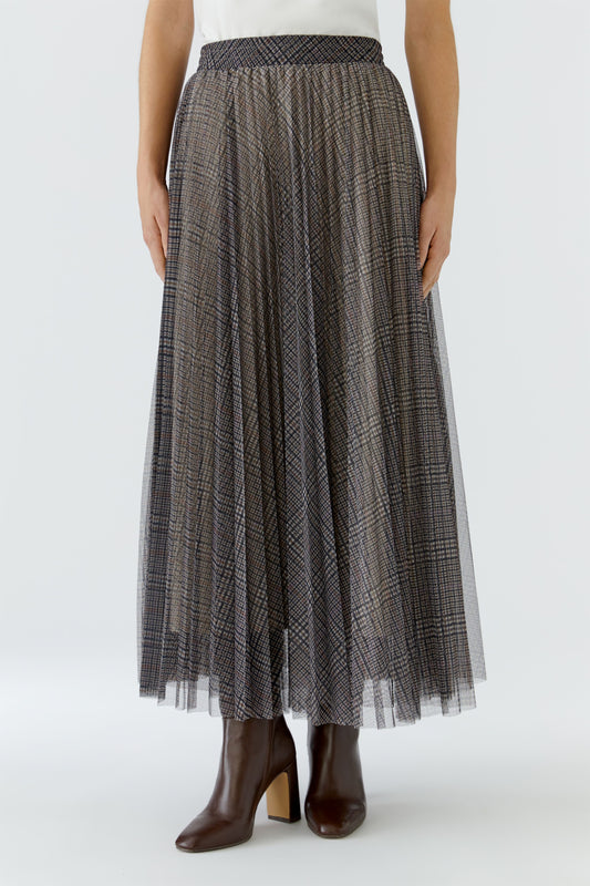Oui Skirt Offwhite Brown 99954