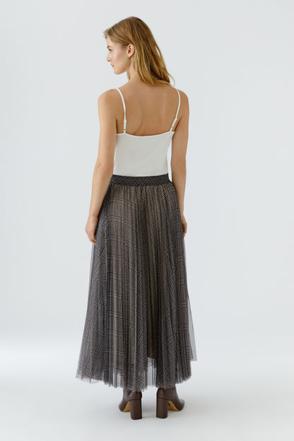 Oui Skirt Offwhite Brown 99954