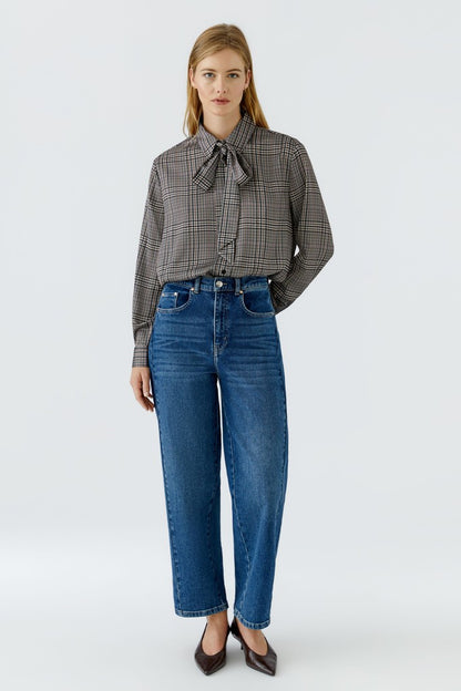 Oui Blouse Offwhite Brown 99968