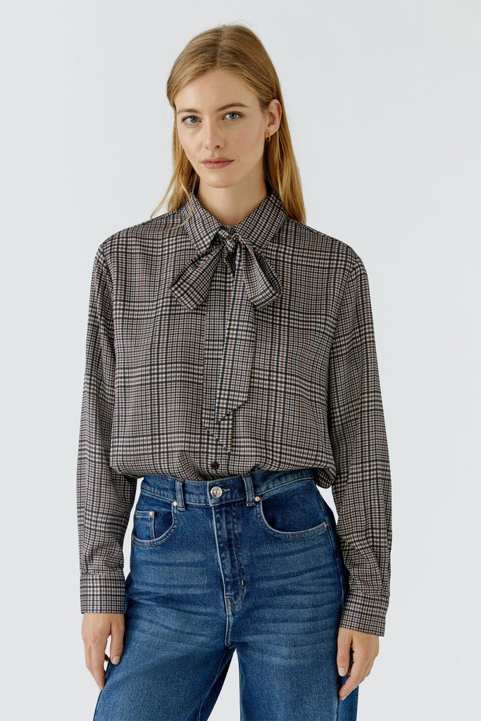 Oui Blouse Offwhite Brown 99968
