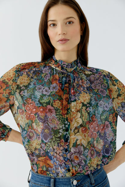 Oui Blouse Lilac Yellow 99102