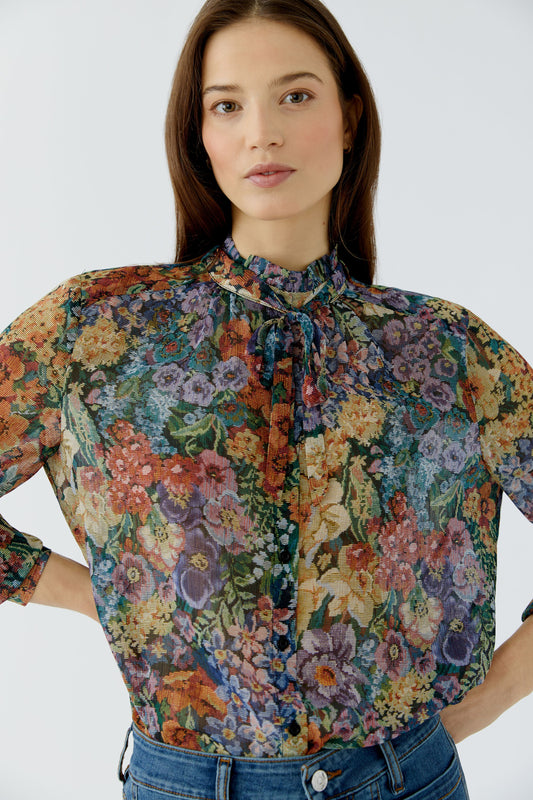 Oui Blouse Lilac Yellow 99102