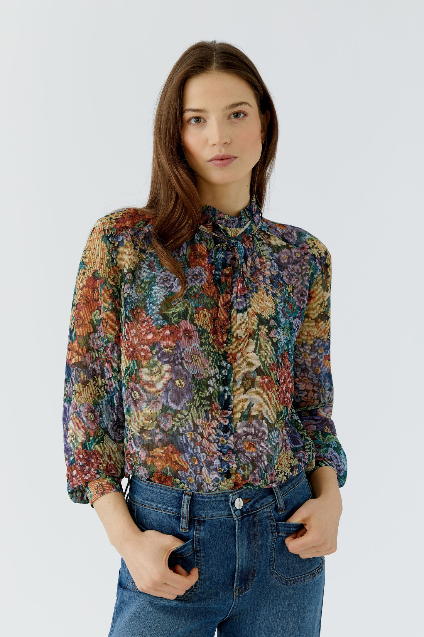 Oui Blouse Lilac Yellow 99102