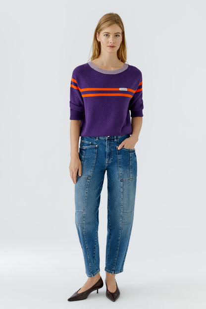 Oui Pullover Violett Orange 97974