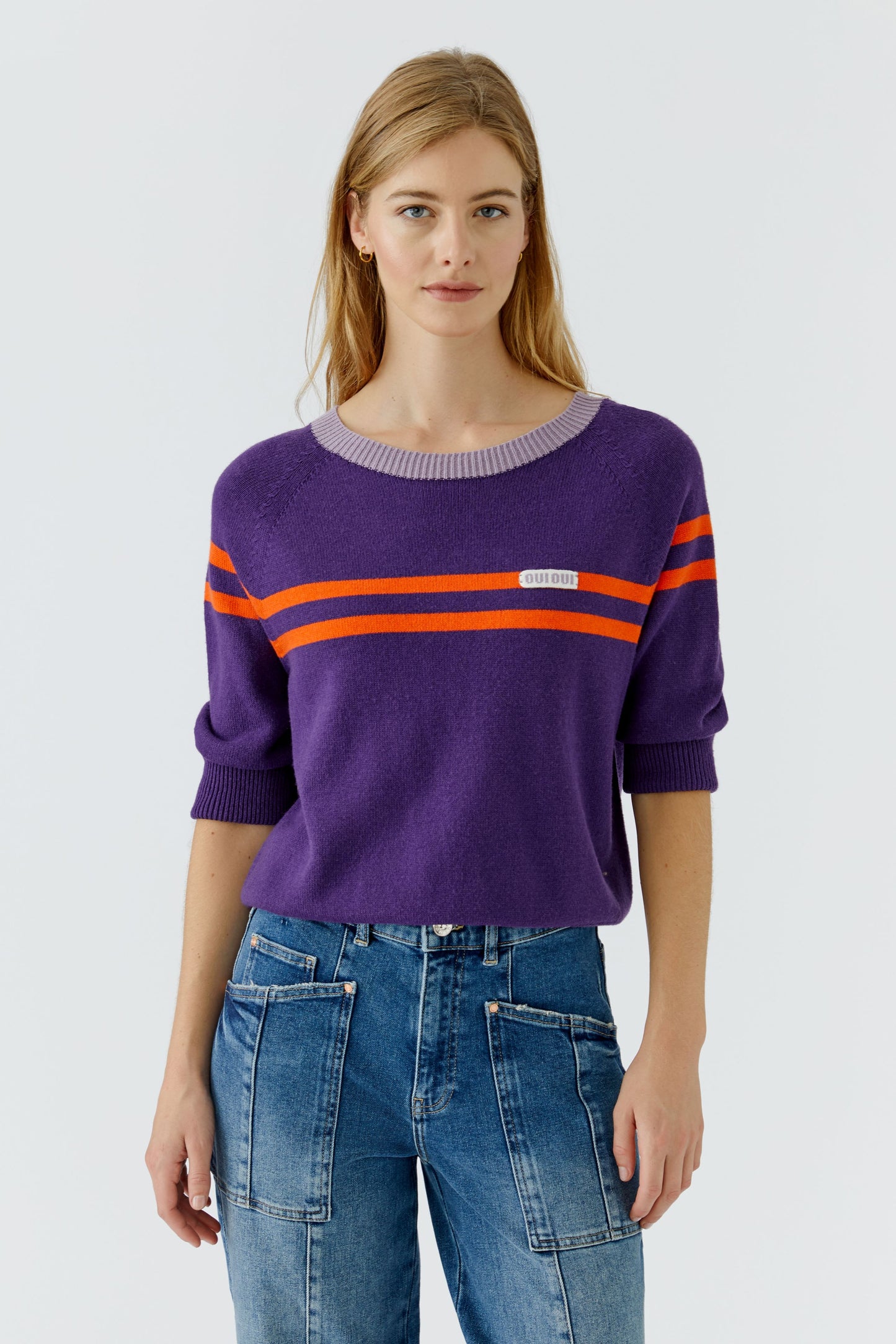 Oui Pullover Violett Orange 97974