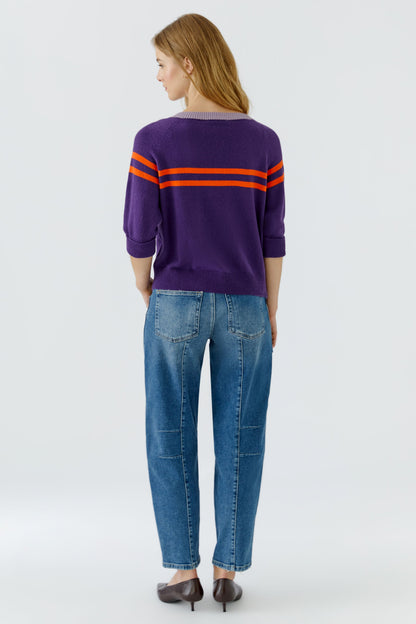 Oui Pullover Violett Orange 97974