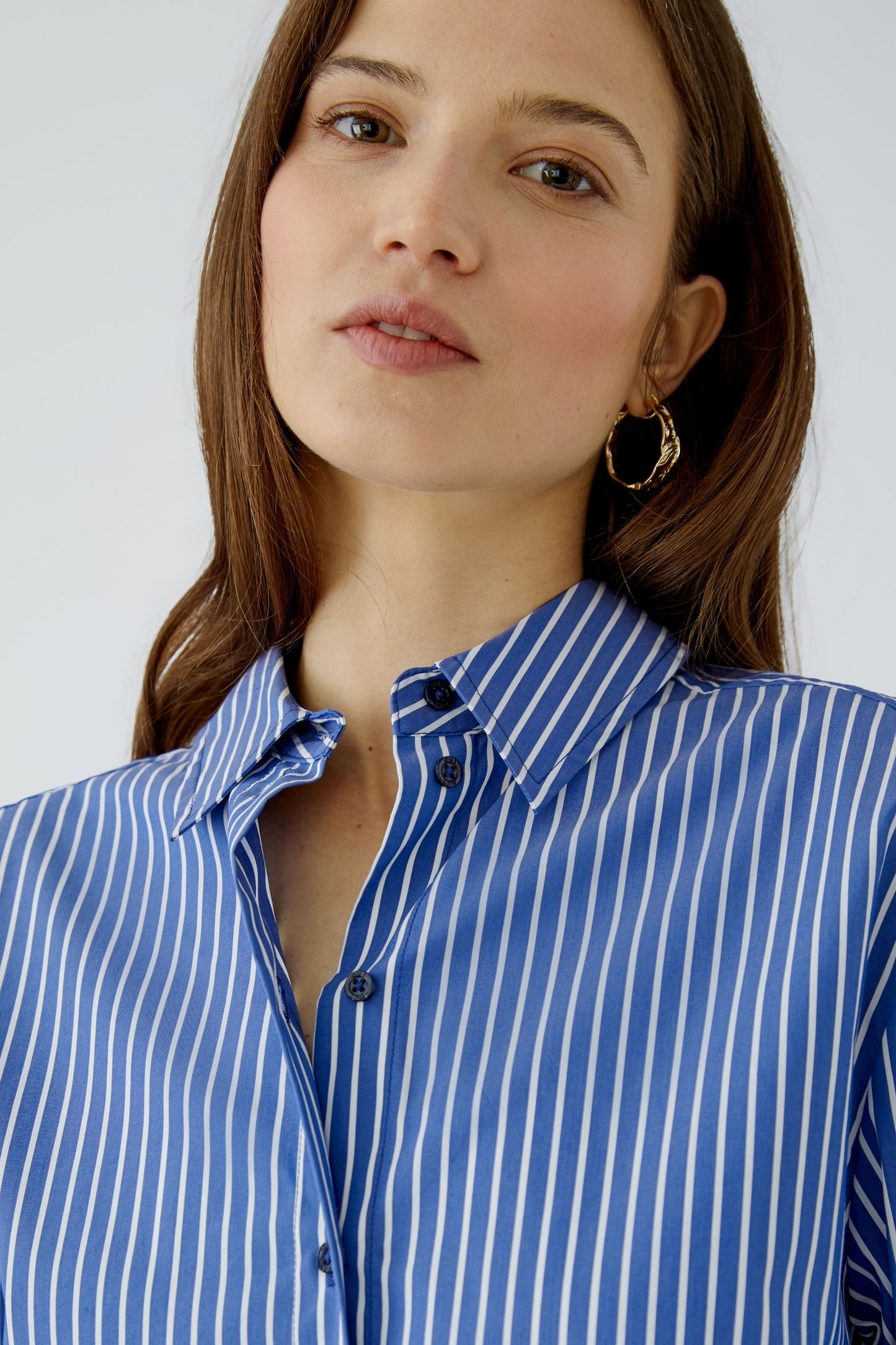 Oui Blouse Blue White 99200