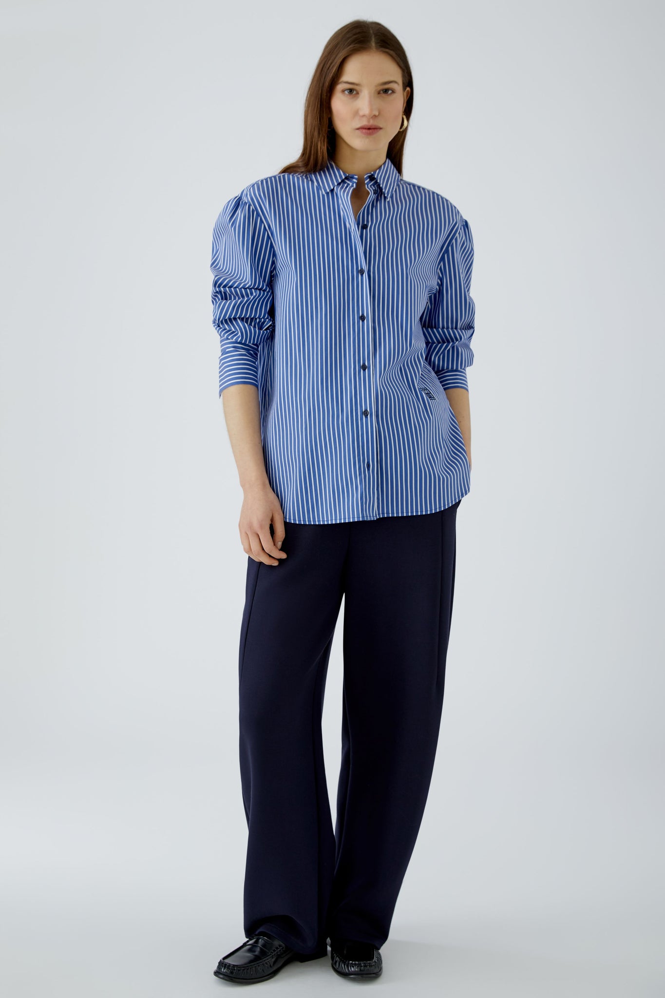 Oui Blouse Blue White 99200