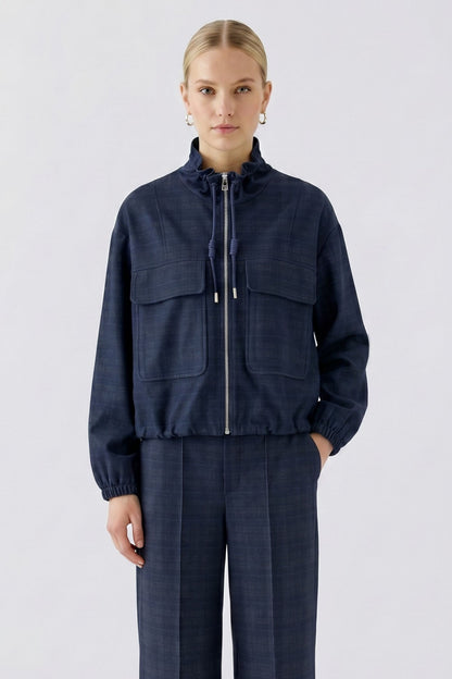 Oui Jacket Dark Blue Grey 99133