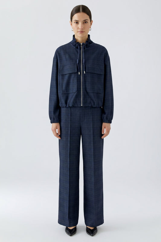Oui Trousers Blue Grey 99141
