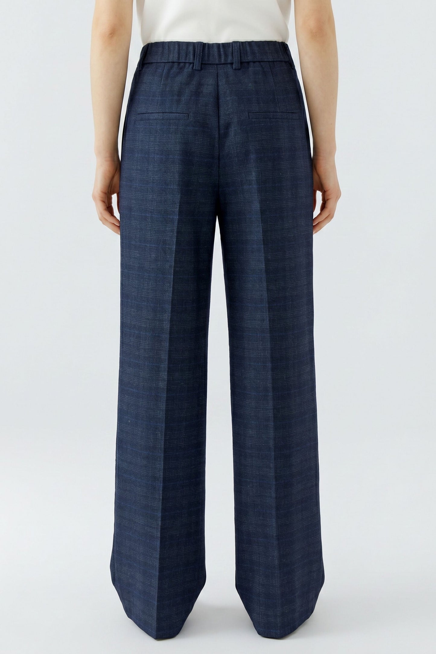 Oui Trousers Blue Grey 99141