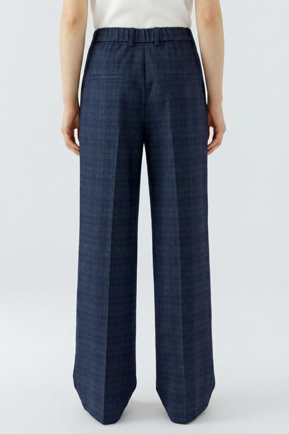 Oui Trousers Blue Grey 99141