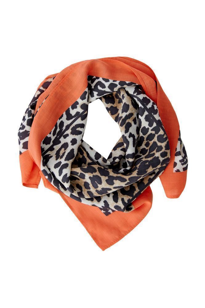 Oui Camel/Black Leopard Print Scarf