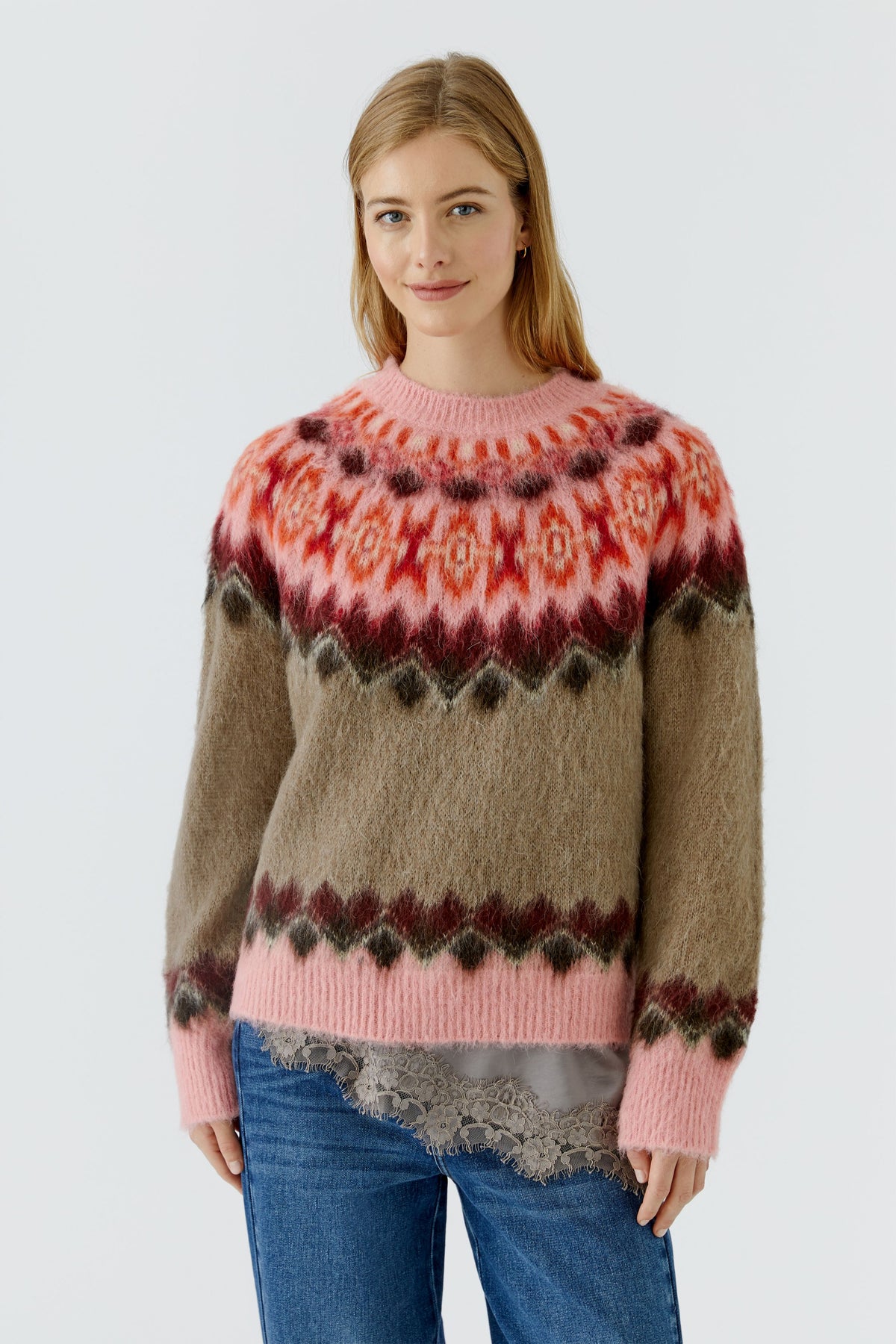 Oui Pullover Brown Rose 99847
