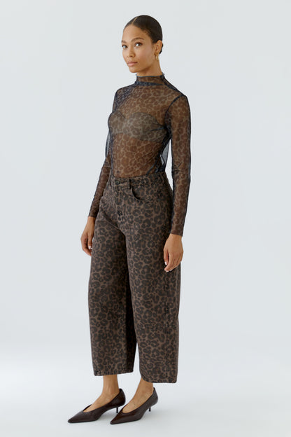 Oui Top Brown Grey-Black 99052