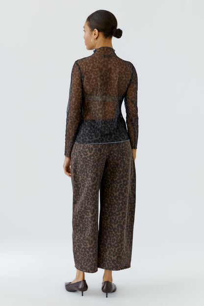 Oui Top Brown Grey-Black 99052