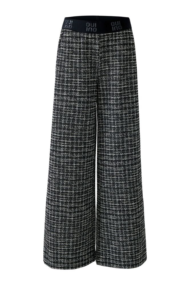 Oui Trousers Black Off White  94808