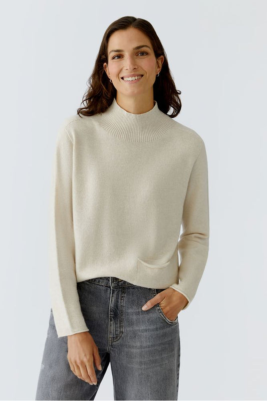 Oui Pullover Off White Melange
