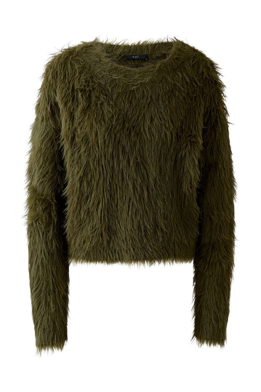 Oui Pullover Khaki 86064