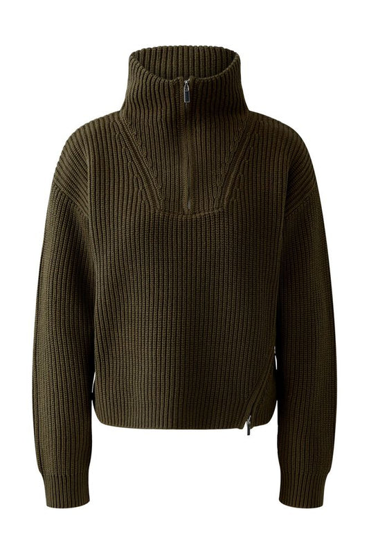 Oui Khaki Half Zip Pullover
