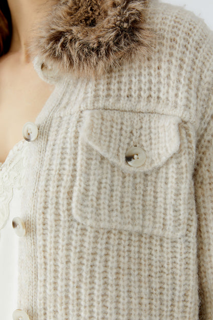 Oui Jacket Beige Melange 98024