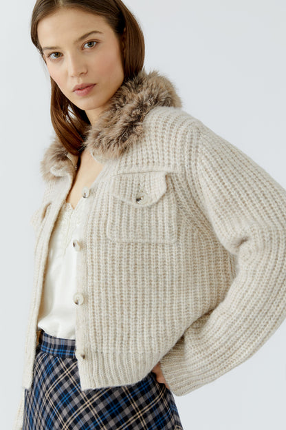 Oui Jacket Beige Melange 98024