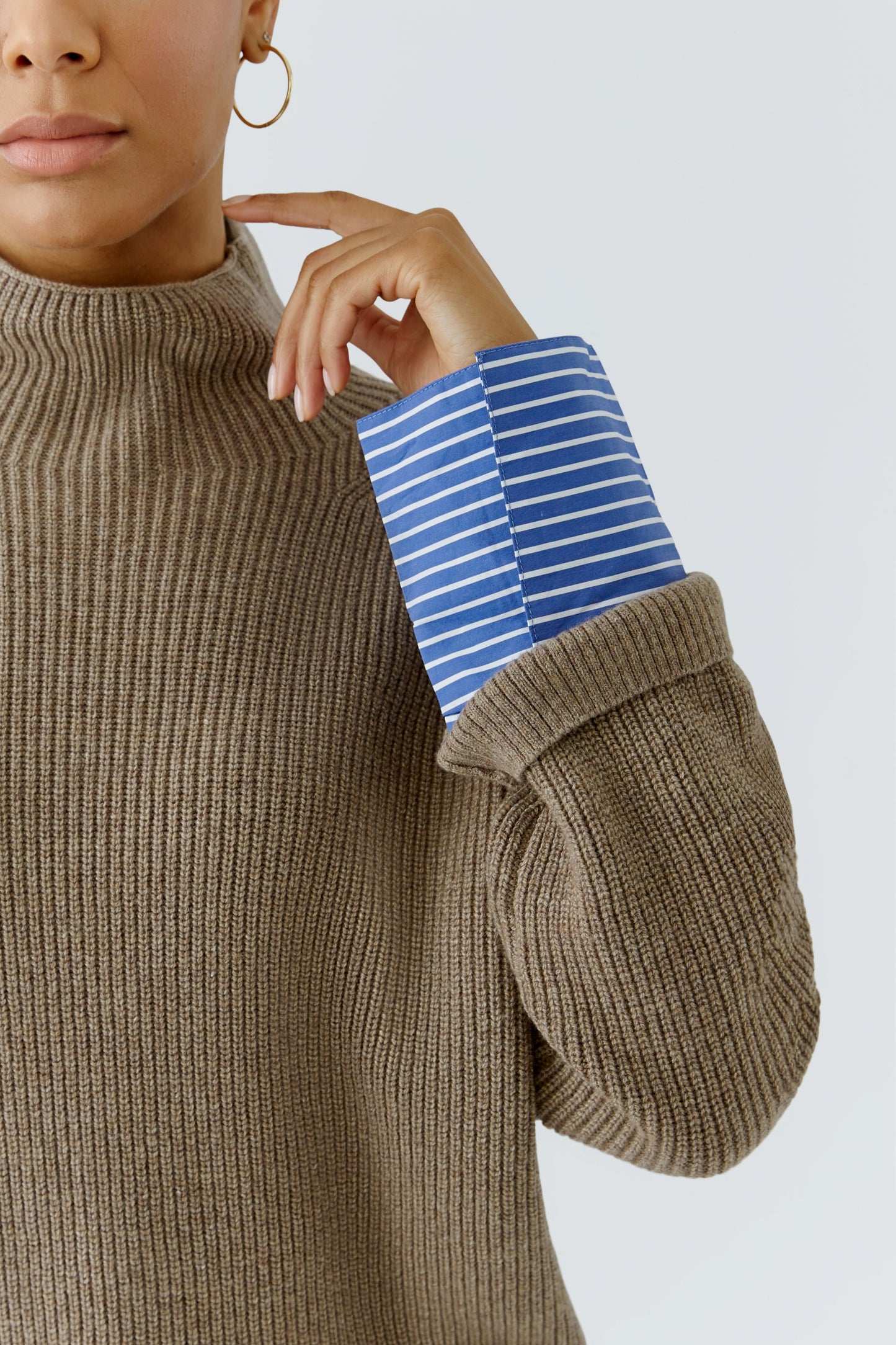 Oui Pullover Taupe Melange 97969