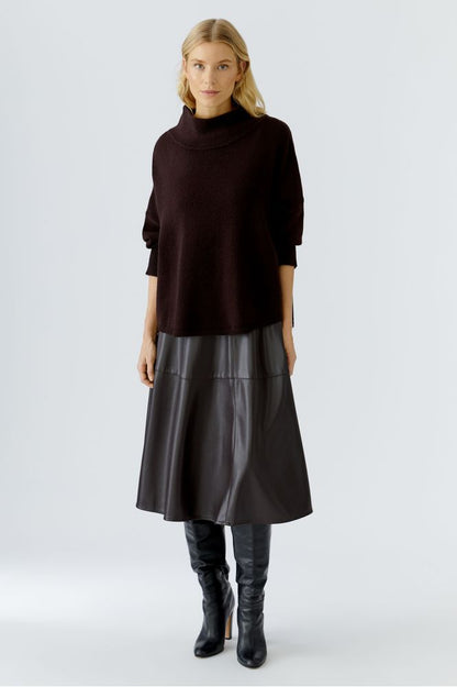 Oui Dark Brown A Line Skirt