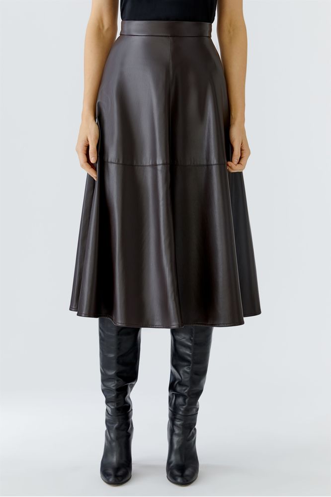 Oui Dark Brown A Line Skirt