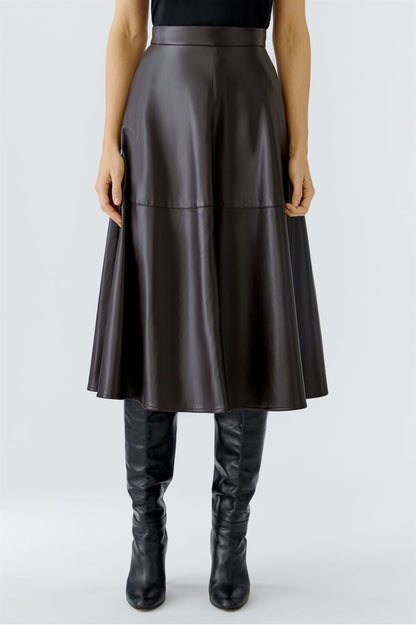 Oui Dark Brown A Line Skirt