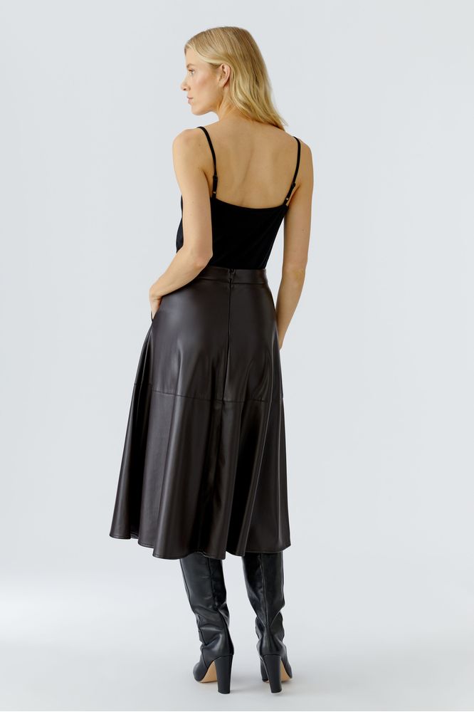 Oui Dark Brown A Line Skirt