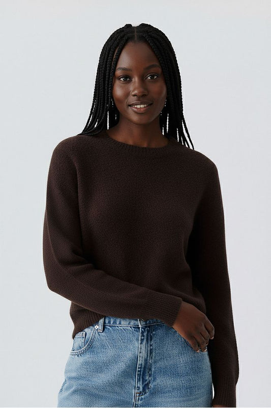 Oui Dark Brown Pullover