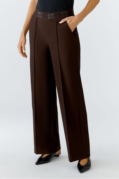 Oui Trousers Dark Brown
