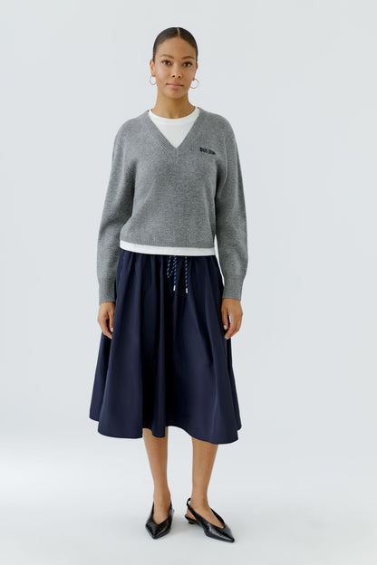 Oui Pullover Steel Grey 98037