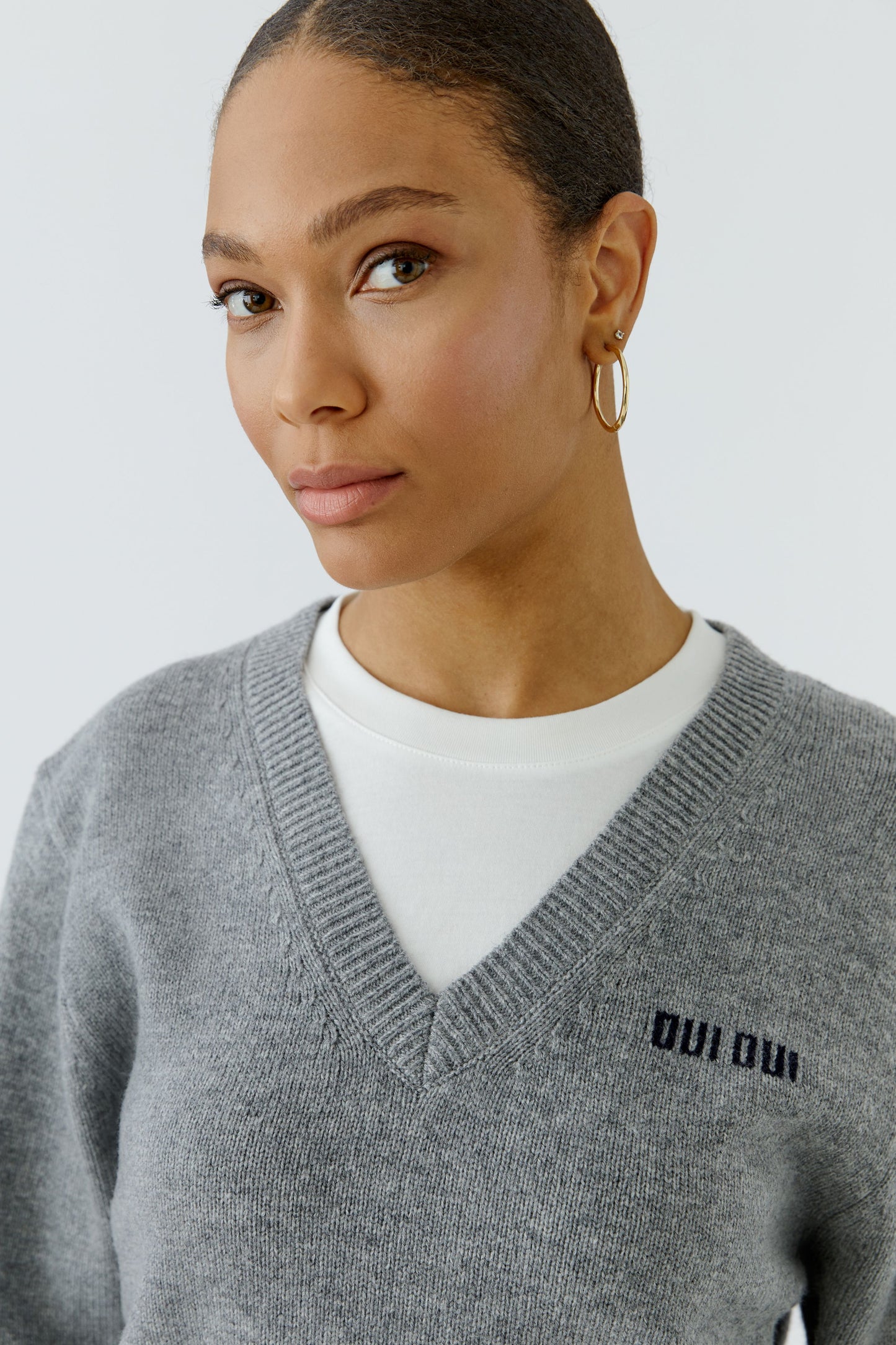 Oui Pullover Steel Grey 98037