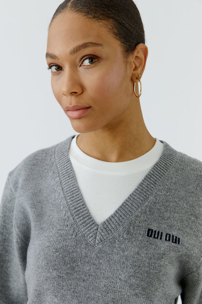 Oui Pullover Steel Grey 98037
