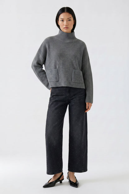 Oui Barrell Jeans Darkgrey Denim 100028