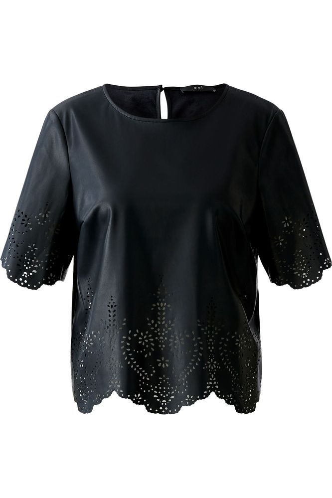 OUI Leather Look Blouse