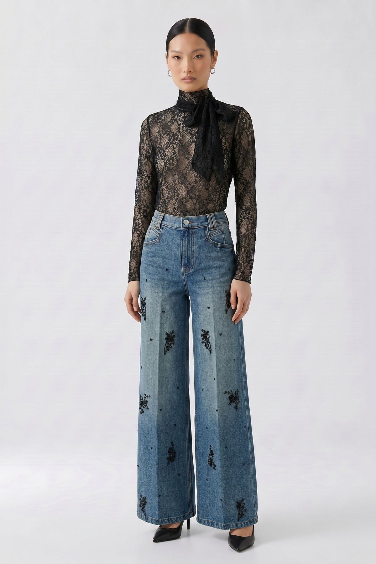 Oui Turtleneck Shirt Black 99907