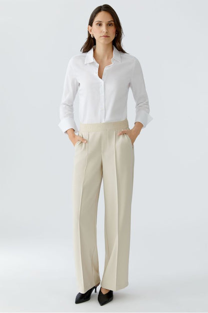 Oui Off White Lacy Trouser