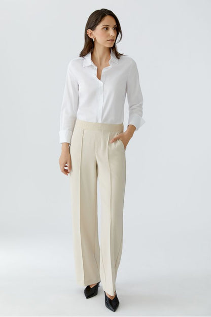 Oui Off White Lacy Trouser