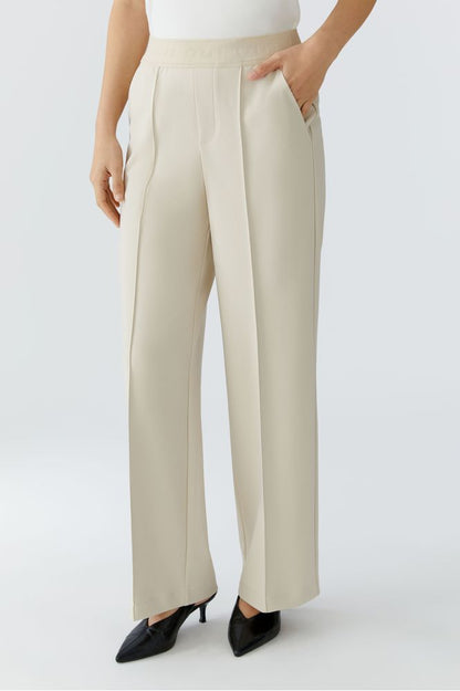 Oui Off White Lacy Trouser
