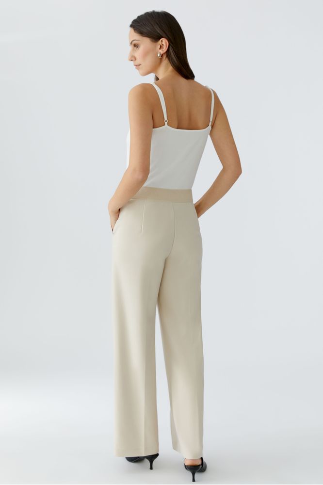 Oui Off White Lacy Trouser